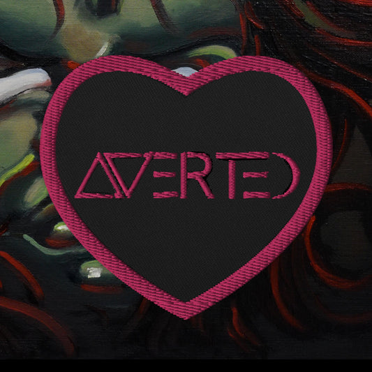 Averted Pink Logo Heart Embroidered patches